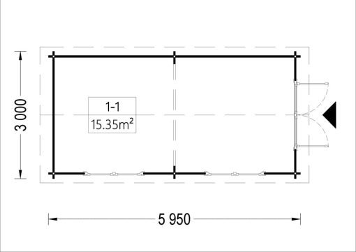 Trädgårdsbod STRONGHOLD (44 mm), 3×6 m