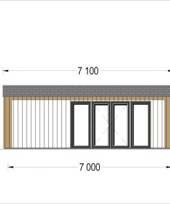 Attefallshus TINA, 7×4 m, 20 m² (34 mm + 19 mm träbeklädnad)