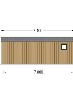 Attefallshus TINA, 7×4 m, 20 m² (34 mm + 19 mm träbeklädnad)