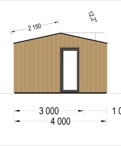 Attefallshus TINA, 7×4 m, 20 m² (34 mm + 19 mm träbeklädnad)