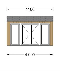 Friggebod TINA, 4×4 m, 12 m² (34 mm + 19 mm träbeklädnad)