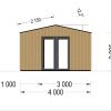Friggebod TINA, 4×4 m, 12 m² (34 mm + 19 mm träbeklädnad)