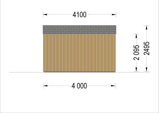 Friggebod TINA, 4×4 m, 12 m² (34 mm + 19 mm träbeklädnad)