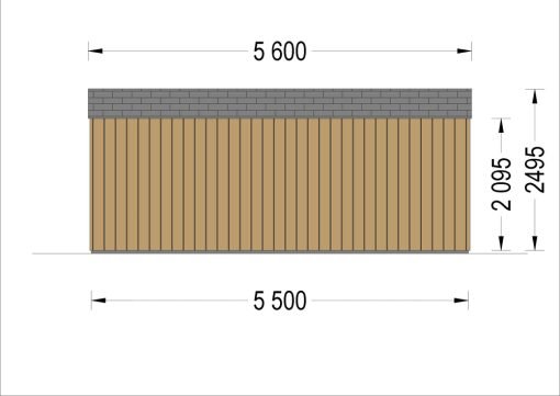 Friggebod TINA, 5.5×4 m, 16.5 m² (34 mm + 19 mm träbeklädnad)