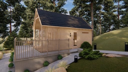 Attefallshus med loft Scandi 3,7 m x 5,4 m 44mm