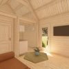 Attefallshus med loft Scandi 3,7 m x 5,4 m 44mm