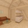 Attefallshus med loft Scandi 3,7 m x 5,4 m 44mm
