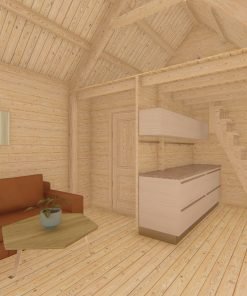 Attefallshus med loft Scandi 3,7 m x 5,4 m 44mm
