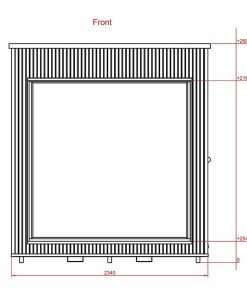 Lyxig bastu 2.3 m x 2.3 m