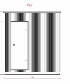 Lyxig bastu 2.3 m x 2.3 m