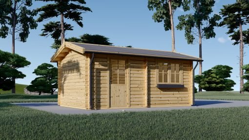 Trä garage (3.20 x 5.20), 44mm
