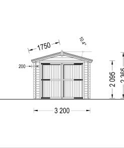 Trä garage (3.20 x 5.20), 44mm