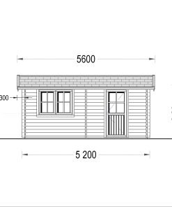 Trä garage (3.20 x 5.20), 44mm