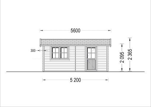 Trä garage (3.20 x 5.20), 44mm