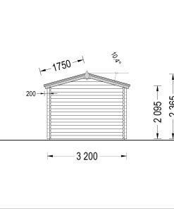 Trä garage (3.20 x 5.20), 44mm