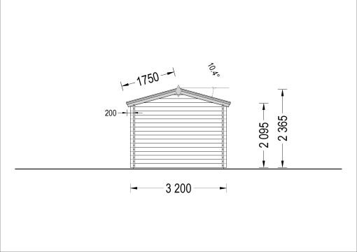 Trä garage (3.20 x 5.20), 44mm
