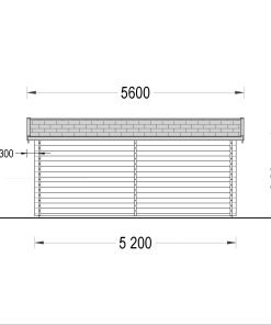 Trä garage (3.20 x 5.20), 44mm