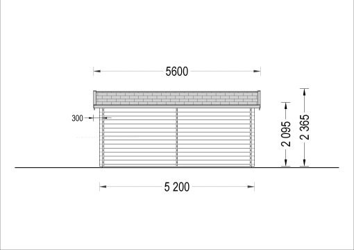 Trä garage (3.20 x 5.20), 44mm