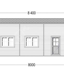 Garage för Camper (44 mm), 4×8 m, 32 m²