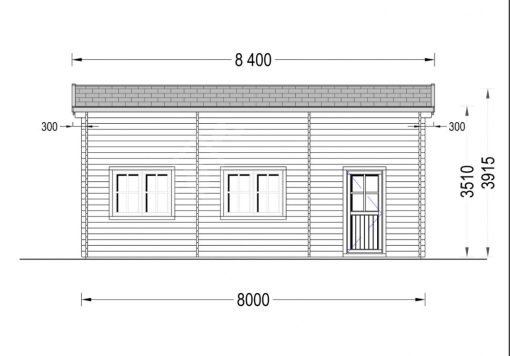 Garage för Camper (44 mm), 4×8 m, 32 m²