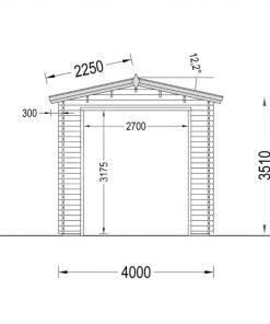Garage för Camper (44 mm), 4×8 m, 32 m²