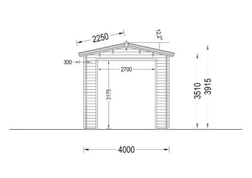 Garage för Camper (44 mm), 4×8 m, 32 m²