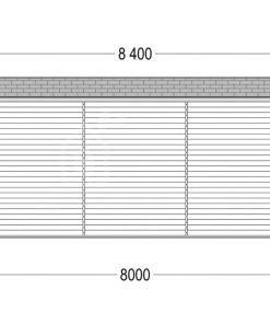 Garage för Camper (44 mm), 4×8 m, 32 m²