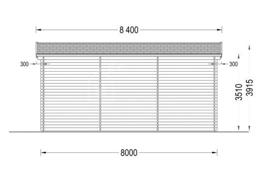 Garage för Camper (44 mm), 4×8 m, 32 m²
