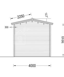 Garage för Camper (44 mm), 4×8 m, 32 m²