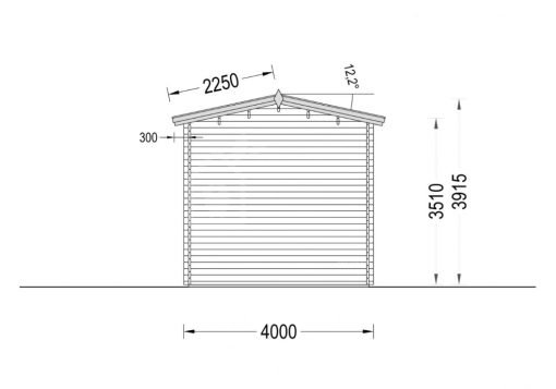 Garage för Camper (44 mm), 4×8 m, 32 m²
