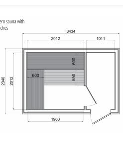 Lyxig bastu 2.3m x 3.4m