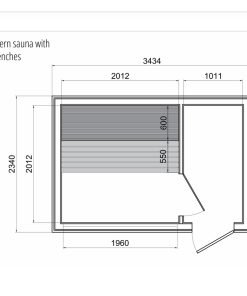 Lyxig bastu 2.3m x 3.4m