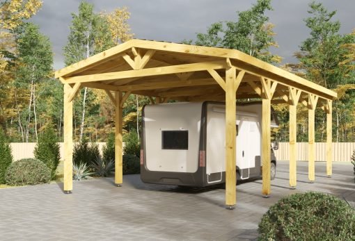 Carport för husvagn (10.4m x 5.4 m x 4.1 m)