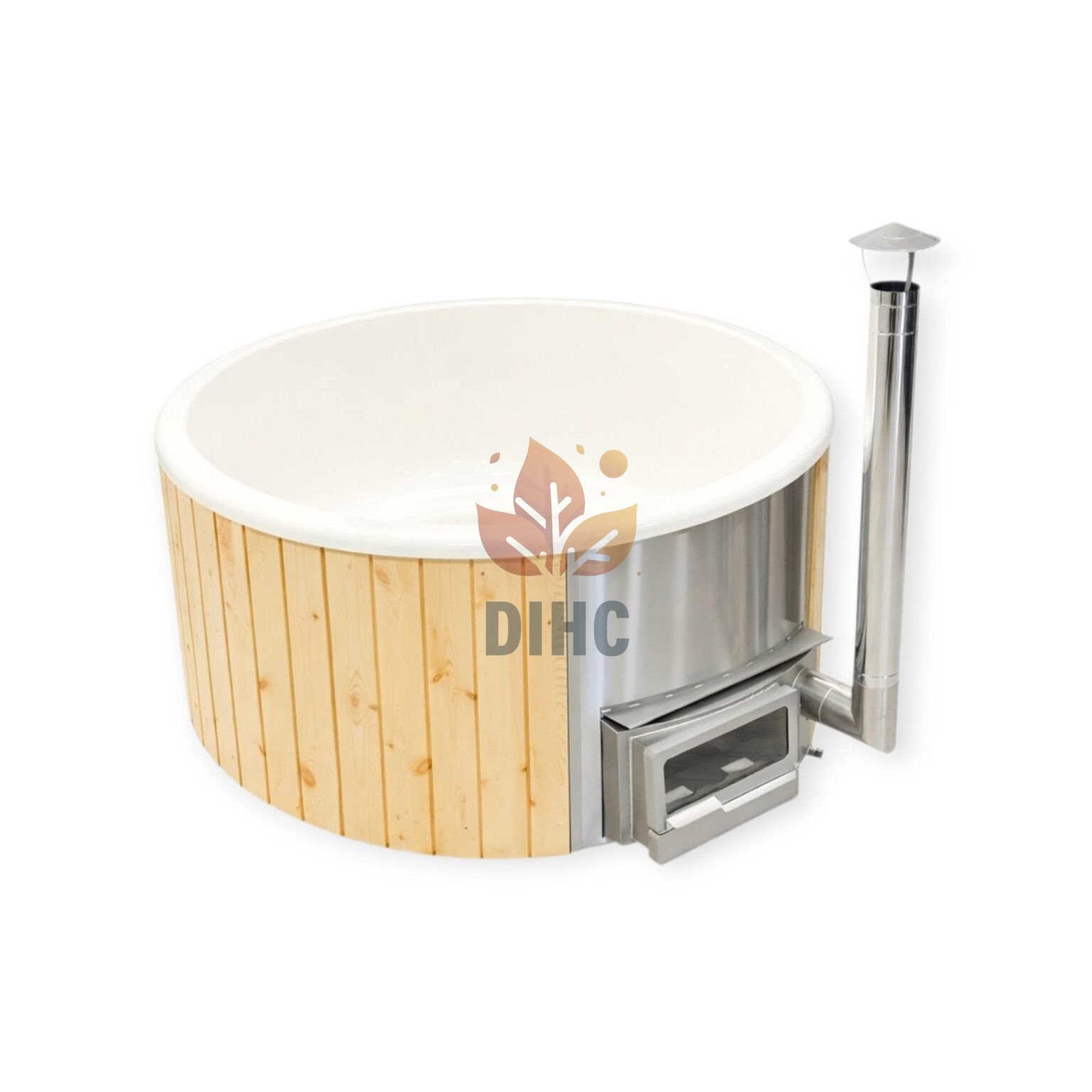 Badtunna med horisontell kamin Ø1,8 / Ø2,0 m