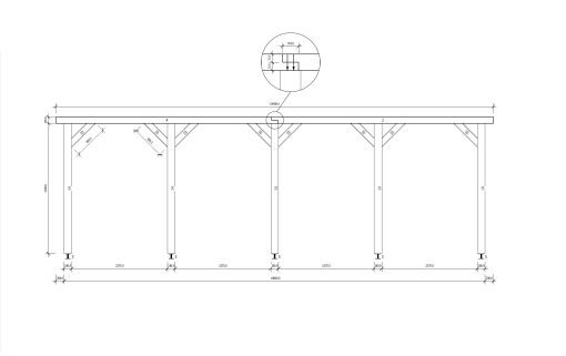 Carport för husvagn (10.4m x 5.4 m x 4.1 m)