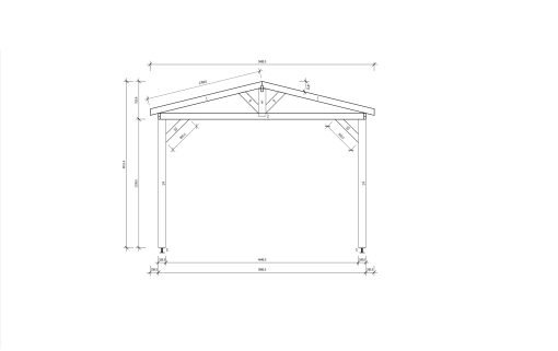 Carport för husvagn (10.4m x 5.4 m x 4.1 m)