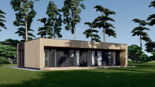 Trähus med Fasadbeklädnad KAYA 3 (44 mm + Fasadbeklädnad), 70 m