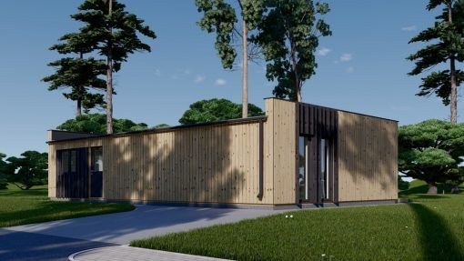 Trähus med Fasadbeklädnad KAYA 3 (44 mm + Fasadbeklädnad), 70 m