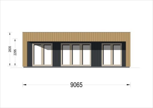 Litet trähus KAYA 1 (44 mm + träbeklädnad), 48 m² - Bild 9
