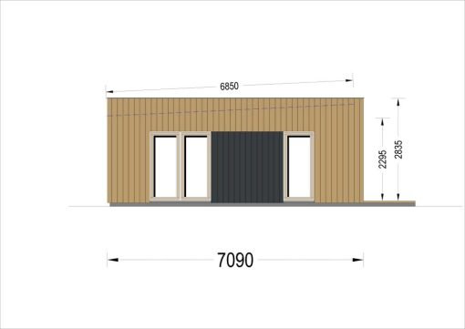 Litet trähus KAYA 1 (44 mm + träbeklädnad), 48 m² - Bild 10