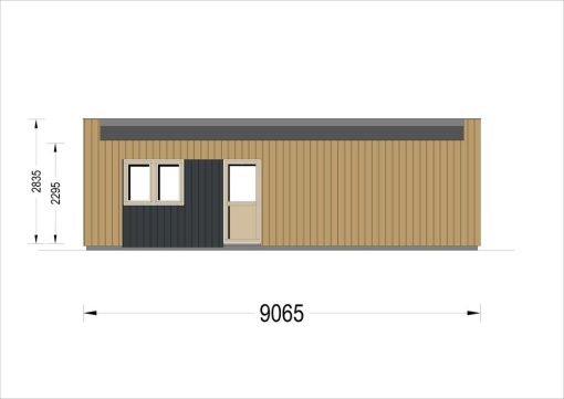 Litet trähus KAYA 1 (44 mm + träbeklädnad), 48 m² - Bild 11