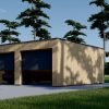 Garage med platt tak SILVIA DUO F (34 mm + träbeklädnad), 6×6 m, 36 m²