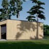 Garage med platt tak SILVIA DUO F (34 mm + träbeklädnad), 6×6 m, 36 m²
