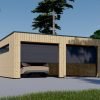 Garage med platt tak SILVIA DUO F (34 mm + träbeklädnad), 6×6 m, 36 m²