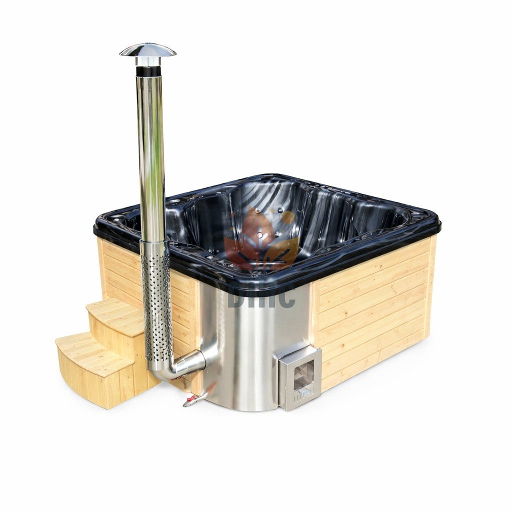 Fyrkantig jacuzzi med akrylinsats 2,2 m × 2,2 m