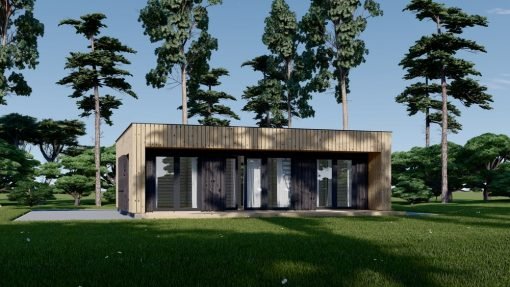 Litet trähus KAYA 1 (44 mm + träbeklädnad), 48 m²