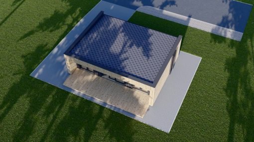 Litet trähus KAYA 1 (44 mm + träbeklädnad), 48 m²