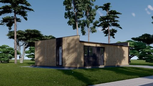 Litet trähus KAYA 1 (44 mm + träbeklädnad), 48 m²