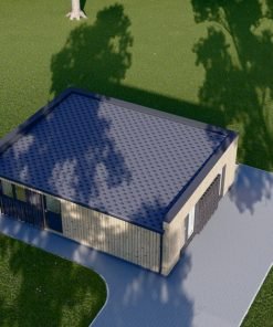 Litet trähus KAYA 1 (44 mm + träbeklädnad), 48 m²