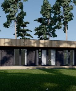 Midi - trähus KAYA 2 (44 mm + träbeklädnad), 64 m²